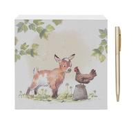 The Leonardo Collection Paper Shed Design Goat & Hen Memo Pad & Pen For Notes | Daily Memo For Office Use As 2025 Diary | Ideal Journals For Women & Men | Lovely Journal For 2025 Planner