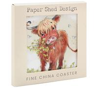 The Leonardo Collection Paper Shed Design Highland Cow Coaster For Office Home & Kitchen | Lovely Coaster Set For Decorative Home Accessories Drinks Coasters For Tea & Coffee