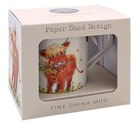 The Leonardo Collection Paper Shed Design Highland Cow Mug for Home & Kitchen | Stylish Ceramic Mugs for Tea & Coffee | Lovely Cup Set for Mens Gifts & Birthday Gifts for Women