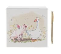 The Leonardo Collection Paper Shed Design Pig & Duck Memo Pad & Pen For Notes | Daily Memo For Office Use As 2025 Diary | Ideal Journals For Women & Men | Lovely Journal For 2025 Planner