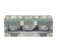 The Leonardo Collection Pimpernel Bath Fizzers 3 x 100g Fresh Linen | 300g total, Fresh Linen fragrance, Wm. Morris design, relaxing bathing experience, ideal for gifting