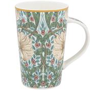 The Leonardo Collection Pimpernel Latte Mug 400ml Stoneware | 400ml Pimpernel latte mug made from stoneware, featuring a decorative William Morris design for everyday use.