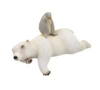 The Leonardo Collection Polar Lying Bear With Penguin Figurine For Home & Office | Home Decor Ornaments Gift For Women & Men | Beautiful Figurine For Indoor & Outdoor | Living Room Decor Ornaments