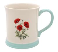 The Leonardo Collection Poppy Mug Embossed Country Life, Tea and Coffee Mugs for Hot Drinks | Fine China Printed Mugs for Kitchen & Home | Reusable Ceramic Cups for Every Occasion
