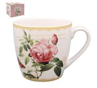 The Leonardo Collection Redoute Rose Large Breakfast Mug Pierre-Joseph Redoute, Tea and Coffee Mugs for Hot Drinks | Fine China Printed Mugs for Home | Reusable Ceramic Cups for Every Occasion