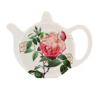 The Leonardo Collection Redoute Rose Teabag Tidy by Pierre-Joseph Redouté | Porcelain Tea Bag Holder Dish | Vintage Botanical Floral Design | Elegant Kitchen Accessory | British Heritage Gift Idea