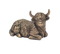 The Leonardo Collection Reflections Bronze Highland Cow Lie Small
