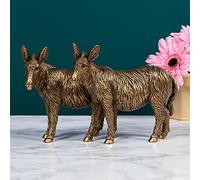 The Leonardo Collection Reflections Bronzed Donkeys Figurine For Home & Office | Home Decor Ornaments Gift For Women & Men | Beautiful Figurine For Indoor & Outdoor | Living Room Decor Ornaments