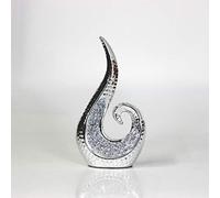 The Leonardo Collection Resin Stylish Silver Swirl Textured Diamonte Bling Decorative Sculpture Ornament Gift