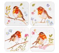 The Leonardo Collection Robin By Jennifer Rose Wooden Robins Coasters Set 4