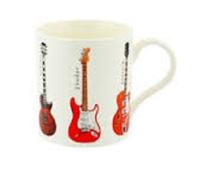 The Leonardo Collection Rock n' Roll Guitars Fine China Tea Coffee Mug in Gift Box