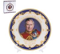 The Leonardo Collection Royal Heritage HM King Charles III Plate 8 for Home Decor | Dinner Plates Gifts for Women & Men | Ideal Ceramic Plates for Kitchen & Home | Microwave Safe for All