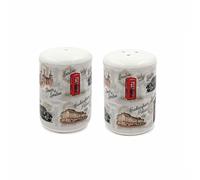 The Leonardo Collection Salt and Pepper Dispenser | Vintage London Iconic Ceramic | 5x5x8 cm