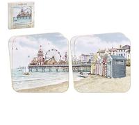 The Leonardo Collection Sandy Bay Coasters Set of 4 | Coasters Set For All Modern Kitchen & Offices | Designed By Macneil Studios | Coasters For All Types of Cups & Mugs