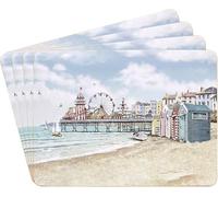 The Leonardo Collection Sandy Bay Table Place Mats Set of 4 | Non Slip Washable Table Mats For Dining | Designed By Macneil Studios | Set of 4 Printed Designer Placemats