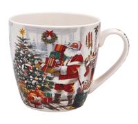 The Leonardo Collection Santa Breakfast Mug for Hot Drinks | Reusable Fine China Coffee Cups for Kitchen & Home | Printed Tea Mugs for Every Occasion | Durable Cup for All Types of Beverages