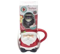 The Leonardo Collection Santa Food Gift Novelty Mug & Chocolate Bomb for Hot Drinks | Reusable Fine China Coffee Cups for Kitchen & Home | Durable Printed Tea Mugs for Every Occasion