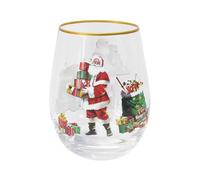 The Leonardo Collection Santa Stemless Glass for Home & Restaurants | Stylish Glassware for All Type of Drinks | Lovely Tableware Drinking Glasses Gifts for Women & Men