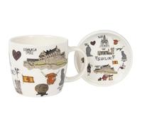 The Leonardo Collection Scottish Sketch Mug & Coaster for Hot Drinks | Fine China Printed Coffee Cups for Kitchen & Home | Reusable Tea and Coffee Mugs for Every Occasion & All Type of Drinks