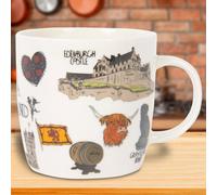 The Leonardo Collection Scottish Sketch Mug for Hot Drinks | Fine China Printed Coffee Cups for Kitchen & Home | Reusable Tea and Coffee Mugs for Every Occasion & All Type of Drinks