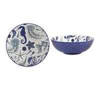 The Leonardo Collection Sea Life Stoneware Sea Life Bowl 8.5 inches for Home and Restaurants | Microwave & Dishwasher Safe Everyday Crockery for Cereal, Dessert, Pasta, Noodle, Salad, and Fruits