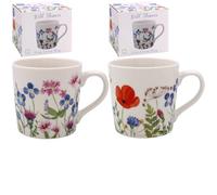 The Leonardo Collection Set of 2 Fine China Mugs - Wild Flowers Design