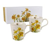 The Leonardo Collection Set of 2 Mugs Bee Daffodils Floral Design Gift Box