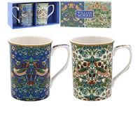 The Leonardo Collection Set of 2 Mugs Boxed - William Morris Strawberry Thief Design
