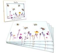The Leonardo Collection Set of 4 Watercolour Busy Bees Glass Dining Table Place Mats by Jennifer Rose Gallery