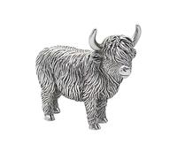 The Leonardo Collection Silver Highland Cow 12.5cm Figurine For Home & Office | Home Decor Ornaments Gift For Women & Men | Beautiful Figurine For Indoor & Outdoor | Living Room Decor Ornaments