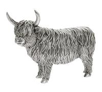 The Leonardo Collection Silver Highland Cow Figurine For Home & Office | Home Decor Ornaments Gift For Women & Men | Beautiful Figurine For Indoor & Outdoor | Living Room Decor Ornaments