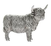 The Leonardo Collection Silver Highland Cow Figurine For Home & Office | Home Decor Ornaments Gift For Women & Men | Beautiful Figurine For Indoor & Outdoor | Living Room Decor Ornaments