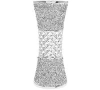 The Leonardo Collection Silver Sparkle Flower Vase With Crushed Diamonte Bling Textured Home Decoration Display Ornament Decor 19cm