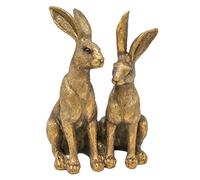 The Leonardo Collection Sitting Hares Resin Hare Sculpture Bronze or Wedding Gift Idea 15cm x 10cm x 7cm Approximately