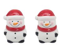 The Leonardo Collection Snowman Salt and Pepper Set for Kitchen & Dining | Elegant British Design Salt and Pepper Shakers | Durable Shaker for Home, Restaurants & Table Use