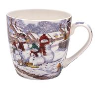 The Leonardo Collection Snowmen Breakfast Mug for Hot Drinks | Reusable Fine China Coffee Cups for Kitchen & Home | Printed Tea Mugs for Every Occasion | Durable Cup for All Types of Beverages