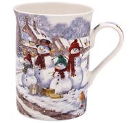 The Leonardo Collection Snowmen Mug for Hot Drinks | Reusable Fine China Coffee Cups for Kitchen & Home | Durable Printed Tea Mugs for Every Occasion | Long-Lasting Cup for All Types of Beverages