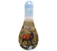 The Leonardo Collection Stag Spoon Rest by Macneil Studios | Porcelain Cooking Utensil Holder with Stag Illustration | Rustic Wildlife Design | Farmhouse Style | Elegant Kitchen Accessory