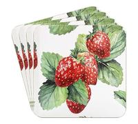 The Leonardo Collection Strawberry Field Coasters Set of 4 | Coasters Set For All Modern Kitchen & Offices | Coasters For All Types of Cups & Mugs