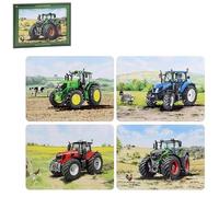 The Leonardo Collection Tractors Table Place Mats Set of 4 | Non Slip Washable Table Mats For Dining | Easy to Clean and Mantain Table Mats | Set of 4 Printed Designer Placemats