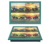 The Leonardo Collection Tractors Wooden Kitchenware Tractors Laptray For Food Serving & Breakfast | Comfortable Lap Trays With Bean Bag Cushion | Durable Lap Trays For Eating On Lap For Adults