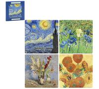 The Leonardo Collection Van Gogh Ceramic Coaster Set of 4 | Coasters Set For All Modern Kitchen & Offices | Designed By Vincent Van Gogh | Coasters For All Types of Cups & Mugs