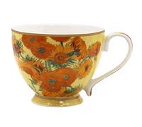 The Leonardo Collection Vincent Van Gogh Van Gogh Sunflowers Footed Large Mug for Hot Drinks | Fine China Printed Mugs for Kitchen & Home | Reusable Ceramic Cups for Every Occasion