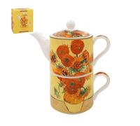 The Leonardo Collection Vincent Van Gogh Van Gogh Tea for One | Lovely Design Tea Pot & Cup Set | Ceramic Tea Pot Gift Set | Beautiful Printed Tea Pot for Home & Office