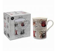 The Leonardo Collection Vintage London Mug for Hot Drinks | Fine China Printed Coffee Cups for Kitchen & Home | Reusable Tea and Coffee Mugs for Every Occasion & All Type of Drinks