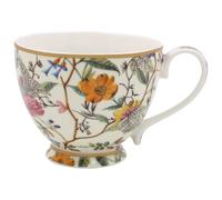 The Leonardo Collection Large Footed Classic Tea Cup - William Kilburn's Florals - Light Cream Design