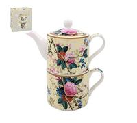 The Leonardo Collection William Kilburn Kilburn Tea for One | Lovely Design Tea Pot & Cup Set | Ceramic Tea Pot Gift Set | Beautiful Printed Tea Pot for Home & Office