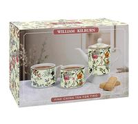 The Leonardo Collection William Kilburn William Kilburn Tea for Two | Lovely Design Tea Pot & Cup Set | Ceramic Tea Pot Gift Set for Women & Men | Beautiful Printed Tea Pot for Home & Office