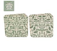 The Leonardo Collection William Morris Acorn Coasters Set 4 | Durable Drinks Coasters For Tea Coffee And Cold Drinks | Stylish Home Décor Accent For Dining Tables And Living Spaces