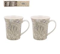 The Leonardo Collection William Morris Artichoke Mugs Set 2 for Hot & Cold Drinks | Durable Coffee Cups for Home & Office | Comfortable & Easy-to-Hold Coffee Mugs for Beverages & Daily Use